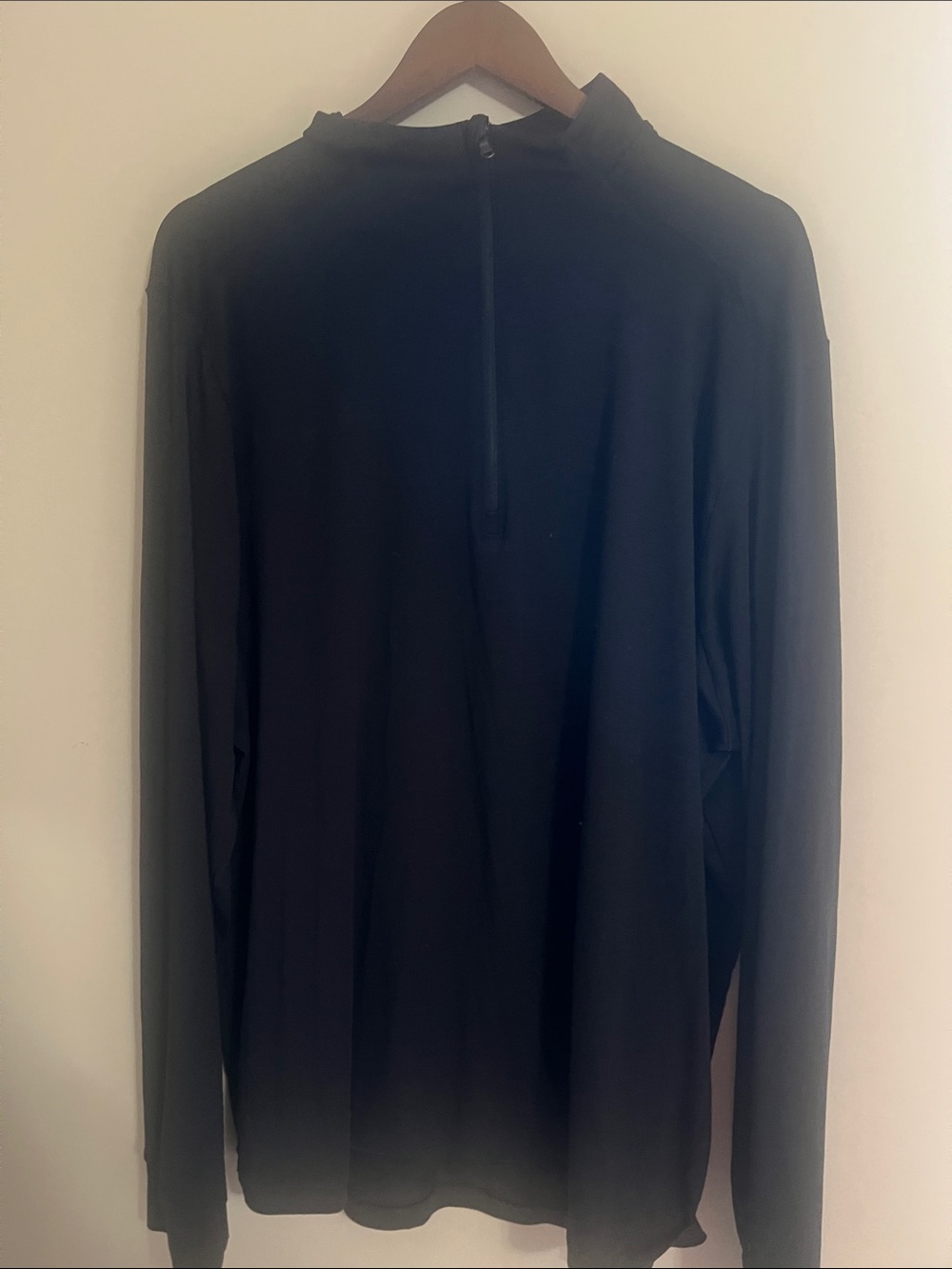 Men's Black Long-Sleeve Half-Zip Shirt